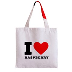 I Love Raspberry Zipper Grocery Tote Bag by ilovewhateva