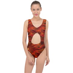 Fire Lion Flames Light Mystical Dangerous Wild Center Cut Out Swimsuit by Mog4mog4