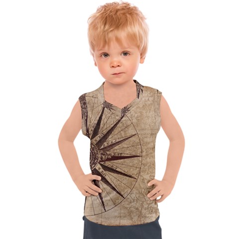 Compass Map Nautical Antique Kids  Sport Tank Top by Mog4mog4