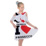 I love prosecco Kids  Shoulder Cutout Chiffon Dress