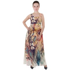 Lion Africa African Art Empire Waist Velour Maxi Dress by Mog4mog4