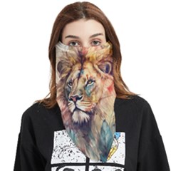 Lion Africa African Art Face Covering Bandana (triangle) by Mog4mog4