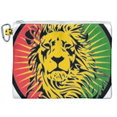 Lion Head Africa Rasta Canvas Cosmetic Bag (xxl) by Mog4mog4