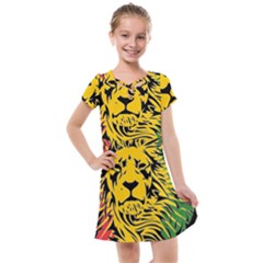 Lion Head Africa Rasta Kids  Cross Web Dress by Mog4mog4