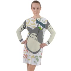 My Neighbor Totoro Cartoon Long Sleeve Hoodie Dress by Mog4mog4