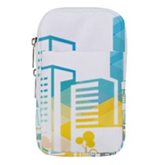 Silhouette Cityscape Building Icon Color City Waist Pouch (small) by Mog4mog4
