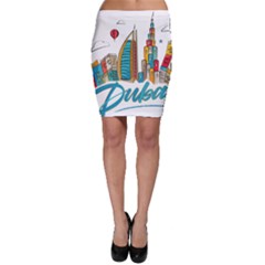 Burj Khalifa Skyline Clip Art Drawing Comic World Bodycon Skirt by Mog4mog4