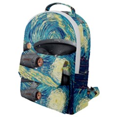 Star Starship The Starry Night Van Gogh Flap Pocket Backpack (small)