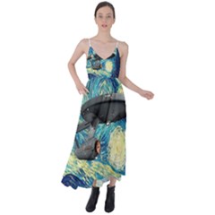 Star Starship The Starry Night Van Gogh Tie Back Maxi Dress by Mog4mog4