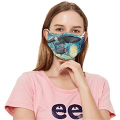 Star Starship The Starry Night Van Gogh Fitted Cloth Face Mask (adult) by Mog4mog4