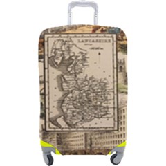 Antique Map Railway Lines Railway Train Char Luggage Cover (large) by Mog4mog4