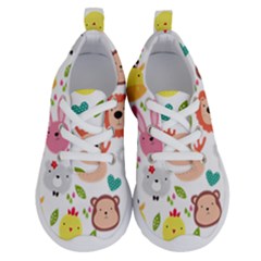 Cute Animals Cartoon Seamless Background Running Shoes by Bakwanart