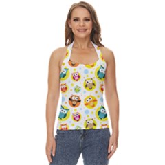 Owl Bird Cartoon Basic Halter Top