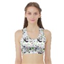 Giant Panda Bear Pattern Sports Bra with Border View1