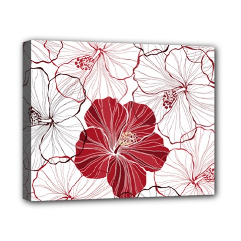 Red Hibiscus Flowers Art Canvas 10  X 8  (stretched) by Bakwanart