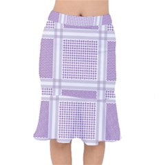 Square Purple Pattern Bead Purple Keffiyeh Purple Geometric Headdress Angle Violet Rectangle Short Mermaid Skirt by Bakwanart