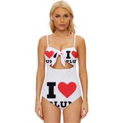 I Love Plum Knot Front One-piece Swimsuit by ilovewhateva