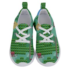 Green Retro Games Pattern Running Shoes by Bakwanart