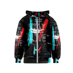 Stay Alive Kids  Zipper Hoodie by Bakwanart