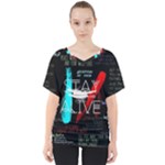 Stay Alive V-Neck Dolman Drape Top