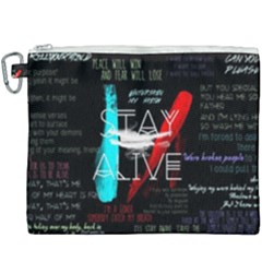 Stay Alive Canvas Cosmetic Bag (xxxl) by Bakwanart