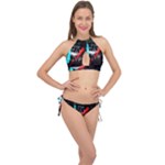 Stay Alive Cross Front Halter Bikini Set