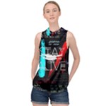 Stay Alive High Neck Satin Top