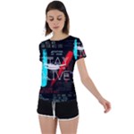 Stay Alive Back Circle Cutout Sports Tee