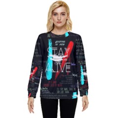 Stay Alive Hidden Pocket Sweatshirt by Bakwanart