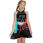 Stay Alive Kids  Halter Collar Waist Tie Chiffon Dress