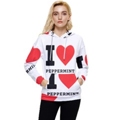 I Love Peppermint Women s Lightweight Drawstring Hoodie by ilovewhateva