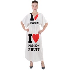 I Love Passion Fruit V-neck Boho Style Maxi Dress by ilovewhateva