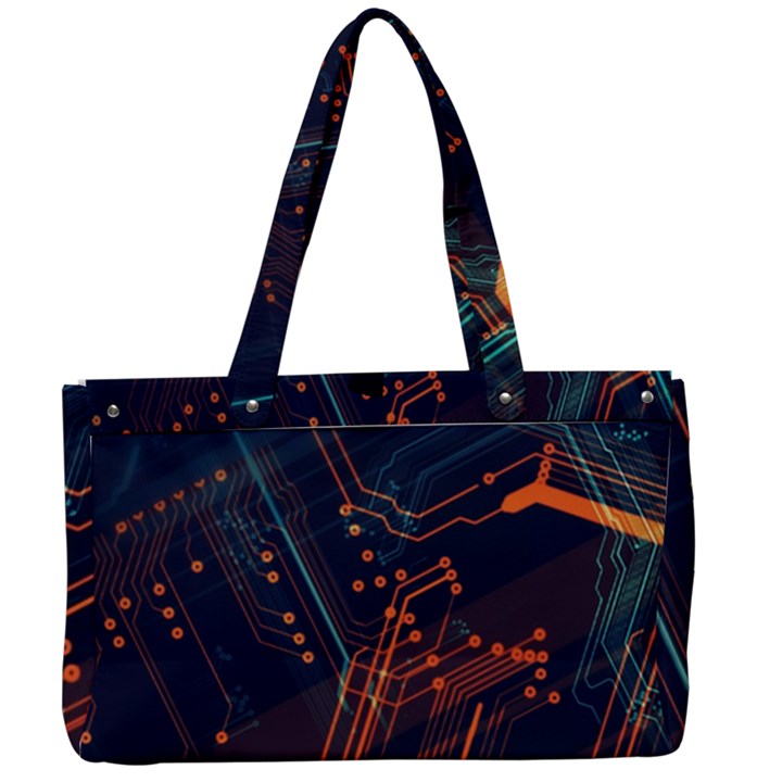 Abstract Colorful Circuit Canvas Work Bag