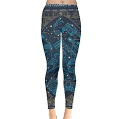 Position Of The Constellations Illustration Star Blue Leggings  by Bakwanart