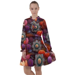 Flower Blossoms Petals Blooms All Frills Chiffon Dress by 99art