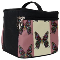 Butterflies Pink Old Ancient Texture Decorative Make Up Travel Bag (big) by 99art