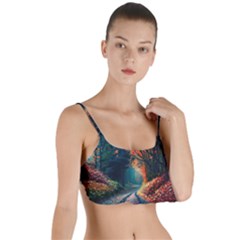 Forest Autumn Fall Painting Layered Top Bikini Top 