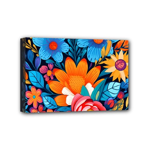 Flowers Bloom Spring Colorful Artwork Decoration Mini Canvas 6  X 4  (stretched)