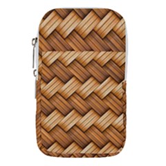 Wooden Weaving Texture Waist Pouch (large) by 99art