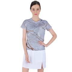 Gray Light Marble Stone Texture Background Women s Sports Top by Vaneshart