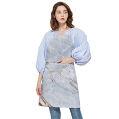 Gray Light Marble Stone Texture Background Pocket Apron by Vaneshart