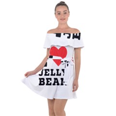 I Love Jelly Bean Off Shoulder Velour Dress by ilovewhateva