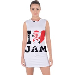 I Love Jam Lace Up Front Bodycon Dress by ilovewhateva