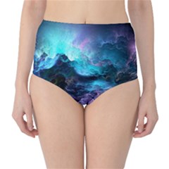 Abstract Graphics Nebula Psychedelic Space Classic High-waist Bikini Bottoms by 99art