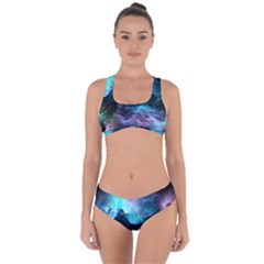 Abstract Graphics Nebula Psychedelic Space Criss Cross Bikini Set by 99art