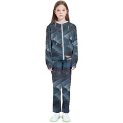 Architectural Design Abstract 3d Neon Glow Industry Kids  Tracksuit by 99art