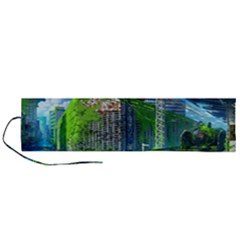 Anime Landscape Apocalyptic Ruins Water City Cityscape Roll Up Canvas Pencil Holder (l) by 99art