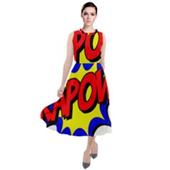 Kapow-comic-comic-book-fight Round Neck Boho Dress by 99art