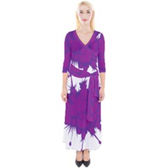 Explosion-firecracker-pyrotechnics Quarter Sleeve Wrap Maxi Dress by 99art