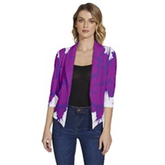 Explosion-firecracker-pyrotechnics Women s Draped Front 3/4 Sleeve Shawl Collar Jacket